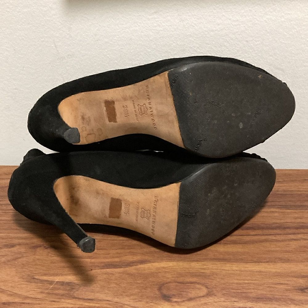 Brian Atwood Booties with Stiletto Heel & Back Zipper in Black Suede. Size 38.5. - Picture 6 of 8